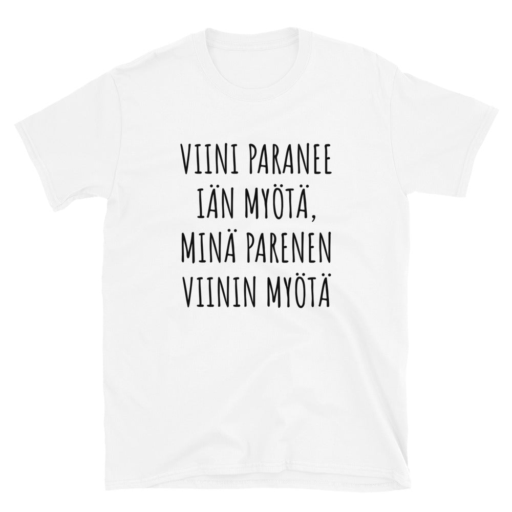 Viini paranee iän myötä t-paita