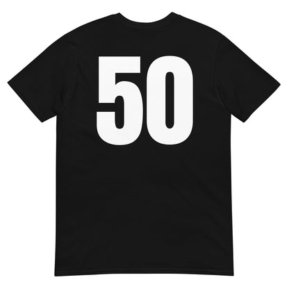 Numero 50 selässä t-paita