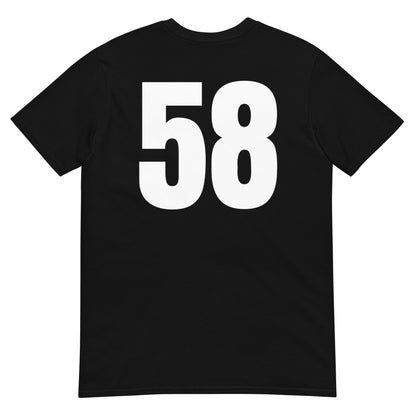 Numero 58 selässä t-paita