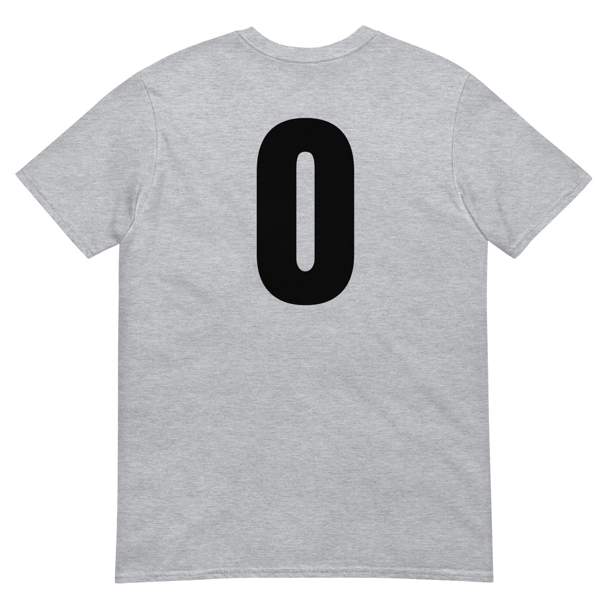 Numero 0 selässä t-paita