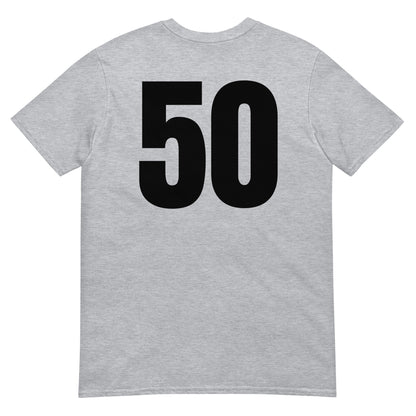 Numero 50 selässä t-paita