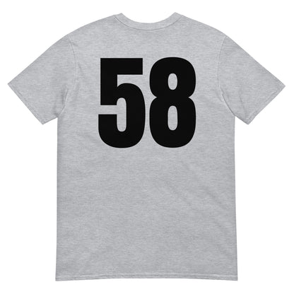 Numero 58 selässä t-paita