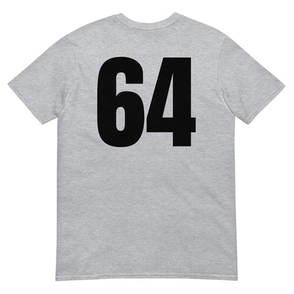 Numero 64 selässä t-paita