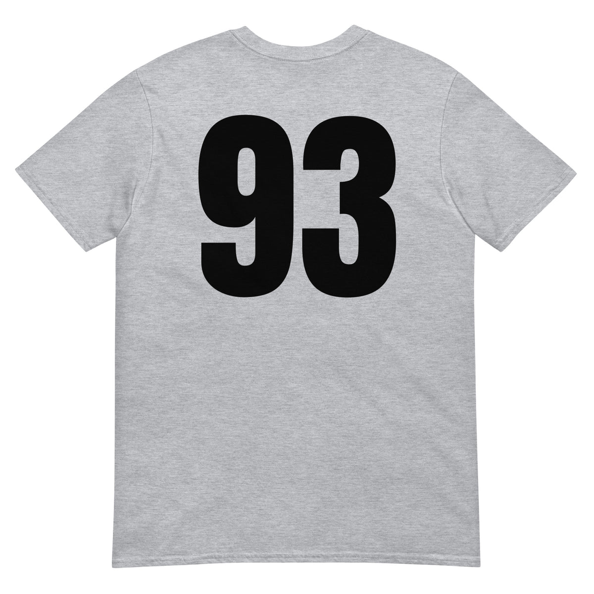 Numero 93 selässä t-paita