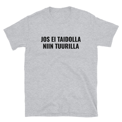 Jos ei taidolla niin tuurilla t-paita